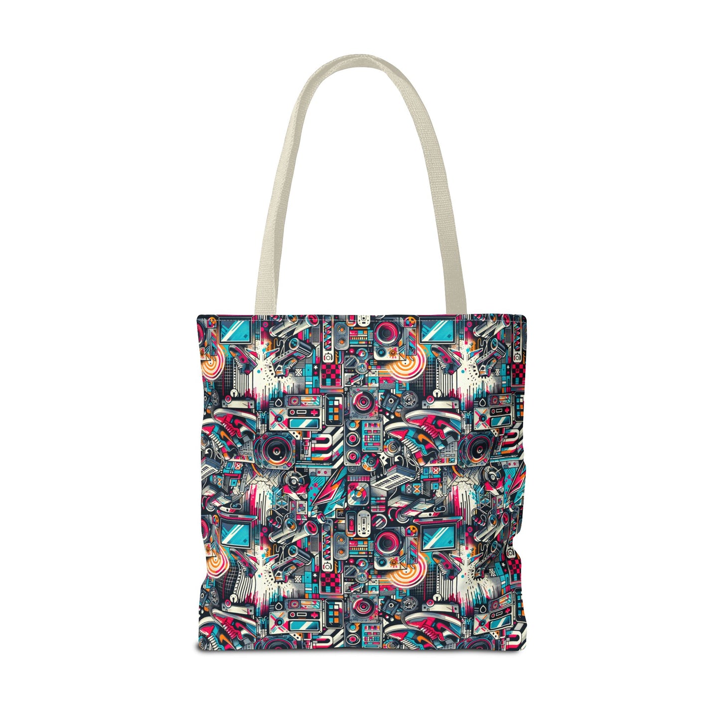 Urban Graffiti Fusion Eclectic Street Art Meets Modern Tech Culture Tote Bag - 8404 Design-50