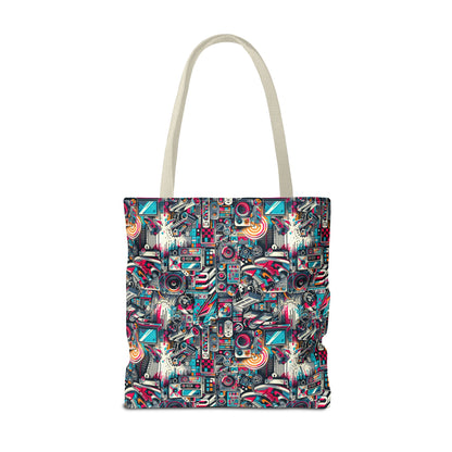 Urban Graffiti Fusion Eclectic Street Art Meets Modern Tech Culture Tote Bag - 8404 Design-50