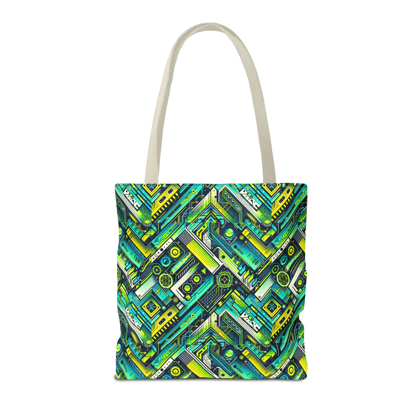 Tech-Infused Neon Tech-Forward Streetwear Tote Bag - 8404 Design-52