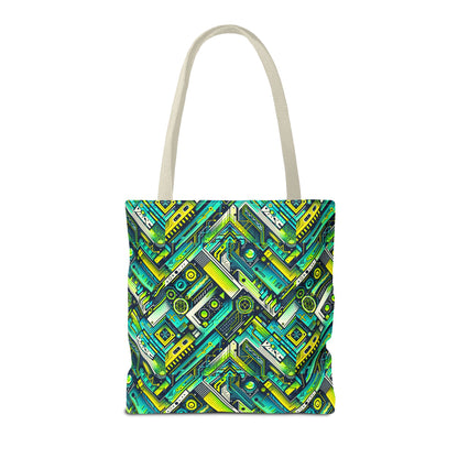 Tech-Infused Neon Tech-Forward Streetwear Tote Bag - 8404 Design-52