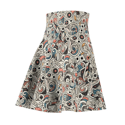 Modern Minimalism Minimalist Tech Women's Skater Skirt - 8404 Design-61