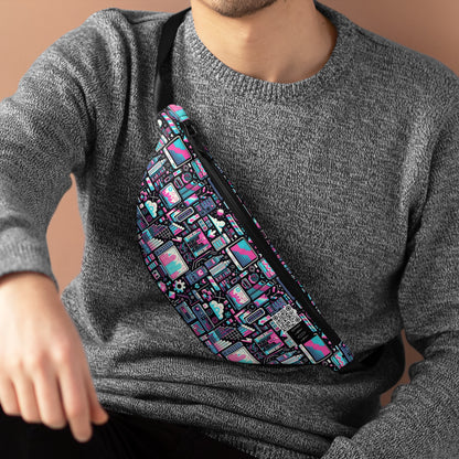 Digital Rebellion Youthful Streetwear with a Rebellious Digital Twist Fanny Pack - 8404 Design-71