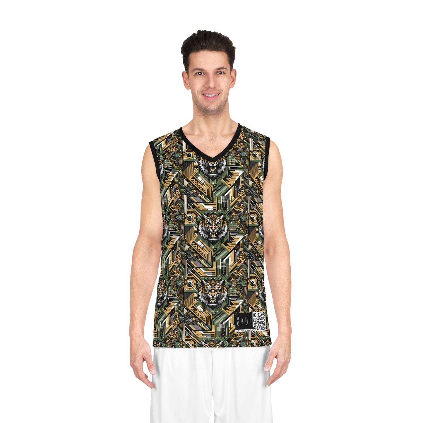 Neo-Camo Fusion Tech-Forward Streetwear Basketball Jersey - 8404 Design-58