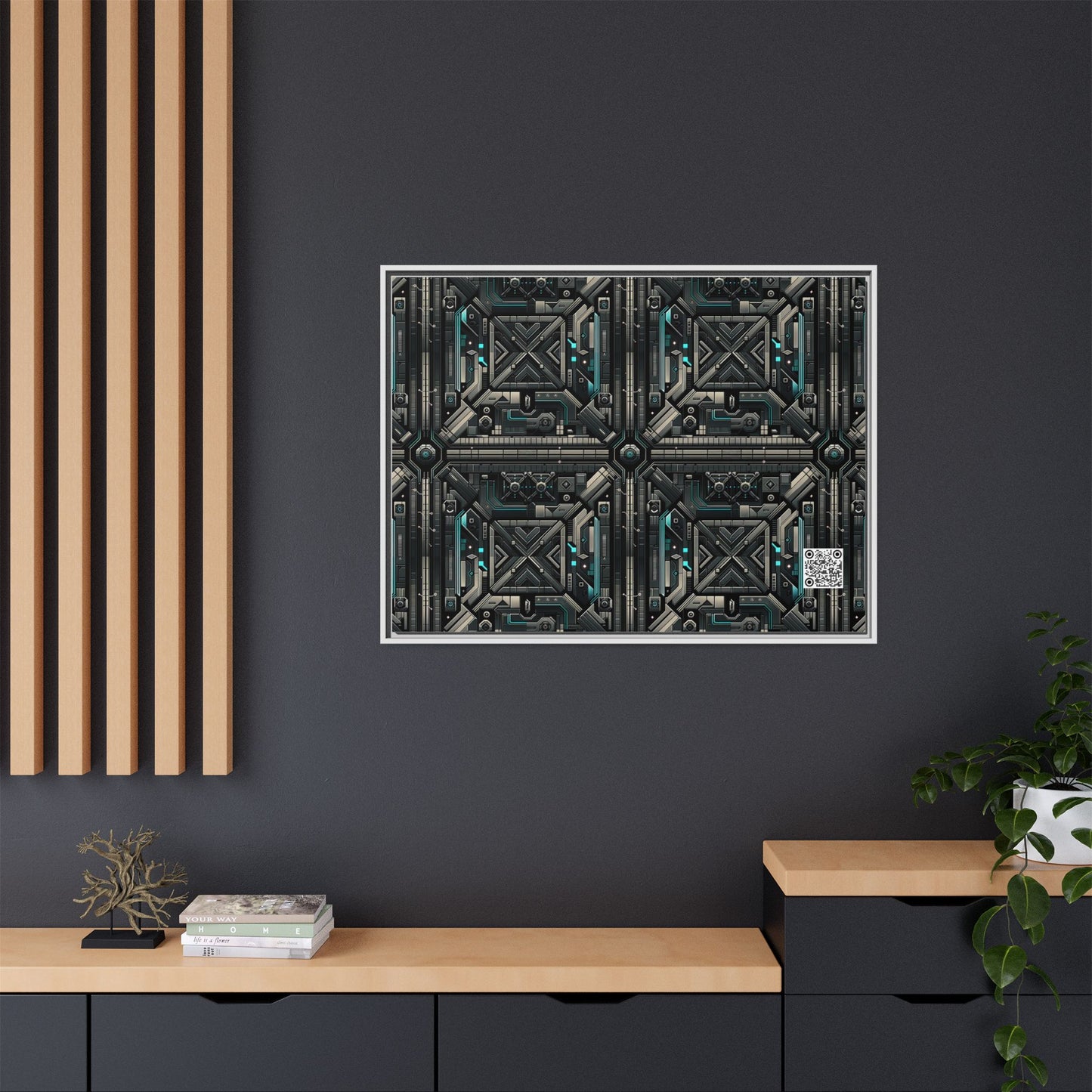 Tech Noir Futuristic Tech Aesthetic with a Dark Twist Matte Canvas, Framed (multi-color) - 8404 Design-59 A