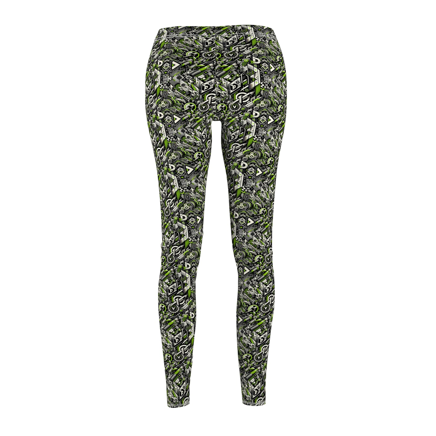 Graffiti Tech Fusion Bold Streetwear Fusion Women's Cut & Sew Casual Leggings - 8404 Design-59