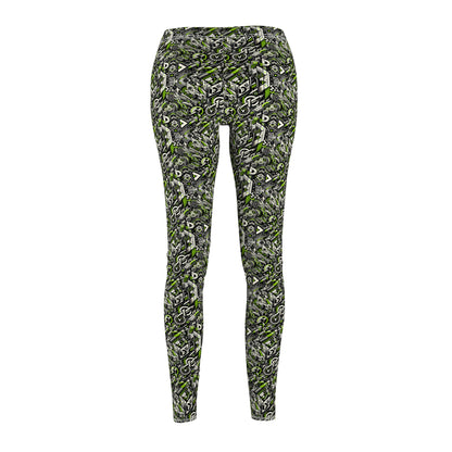 Graffiti Tech Fusion Bold Streetwear Fusion Women's Cut & Sew Casual Leggings - 8404 Design-59
