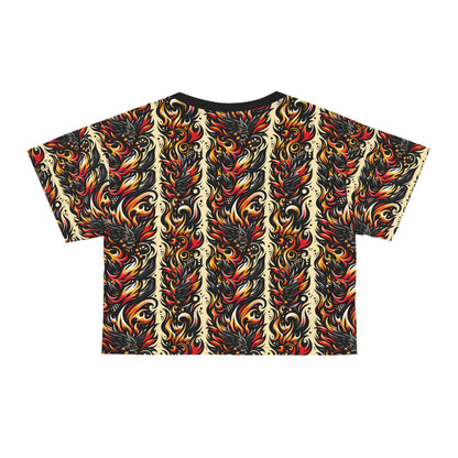 Flame Graphics Maximalist Streetwear Crop Tee - 8404 Design-65