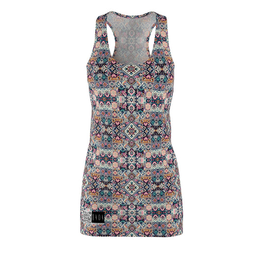 Digital Artisanal Fusion Digital Artisanal Women's Cut & Sew Racerback Dress - 8404 Design-65