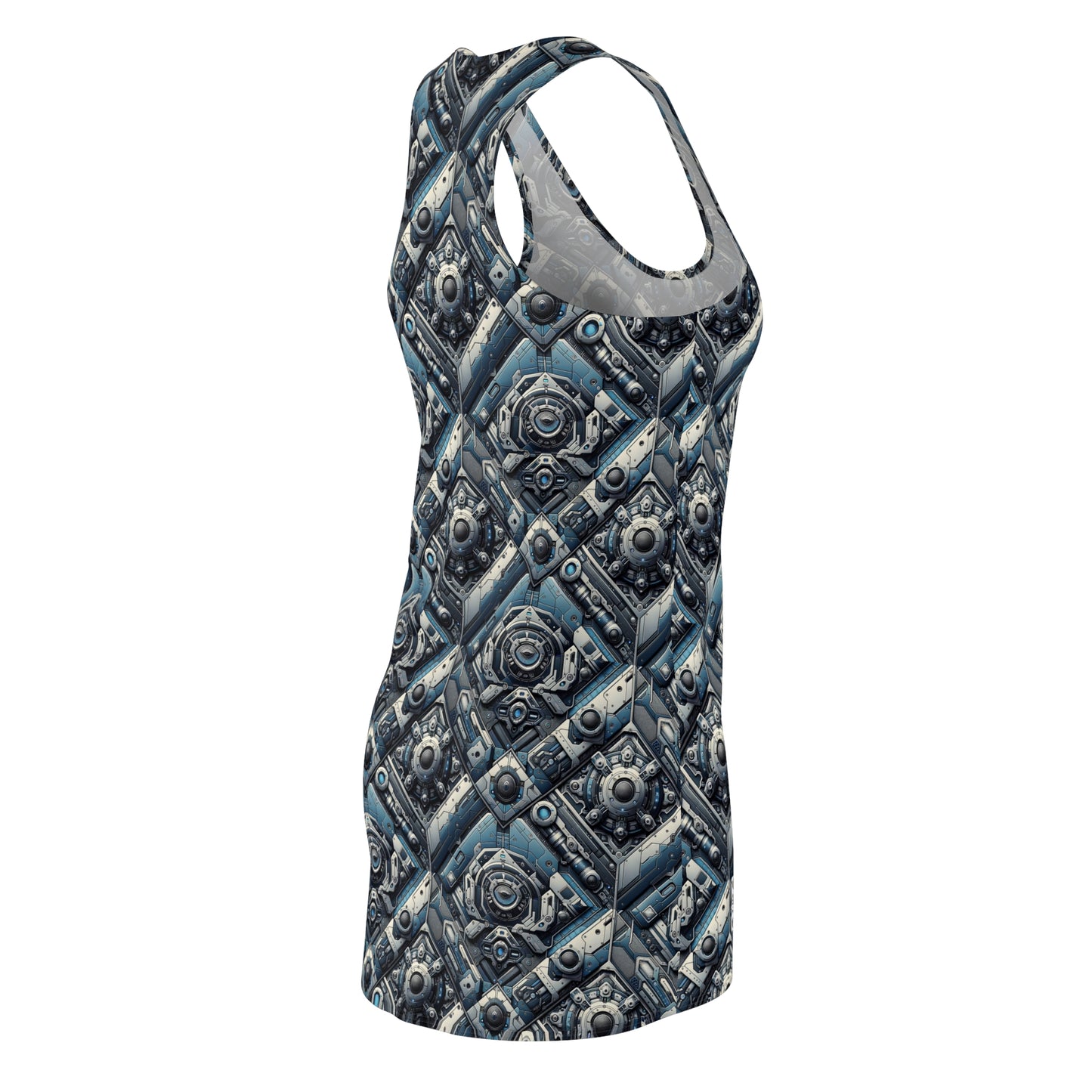 Tech Utility Fusion Tech-Forward Utility With a Futuristic Edge Women's Cut & Sew Racerback Dress - 8404 Design-43