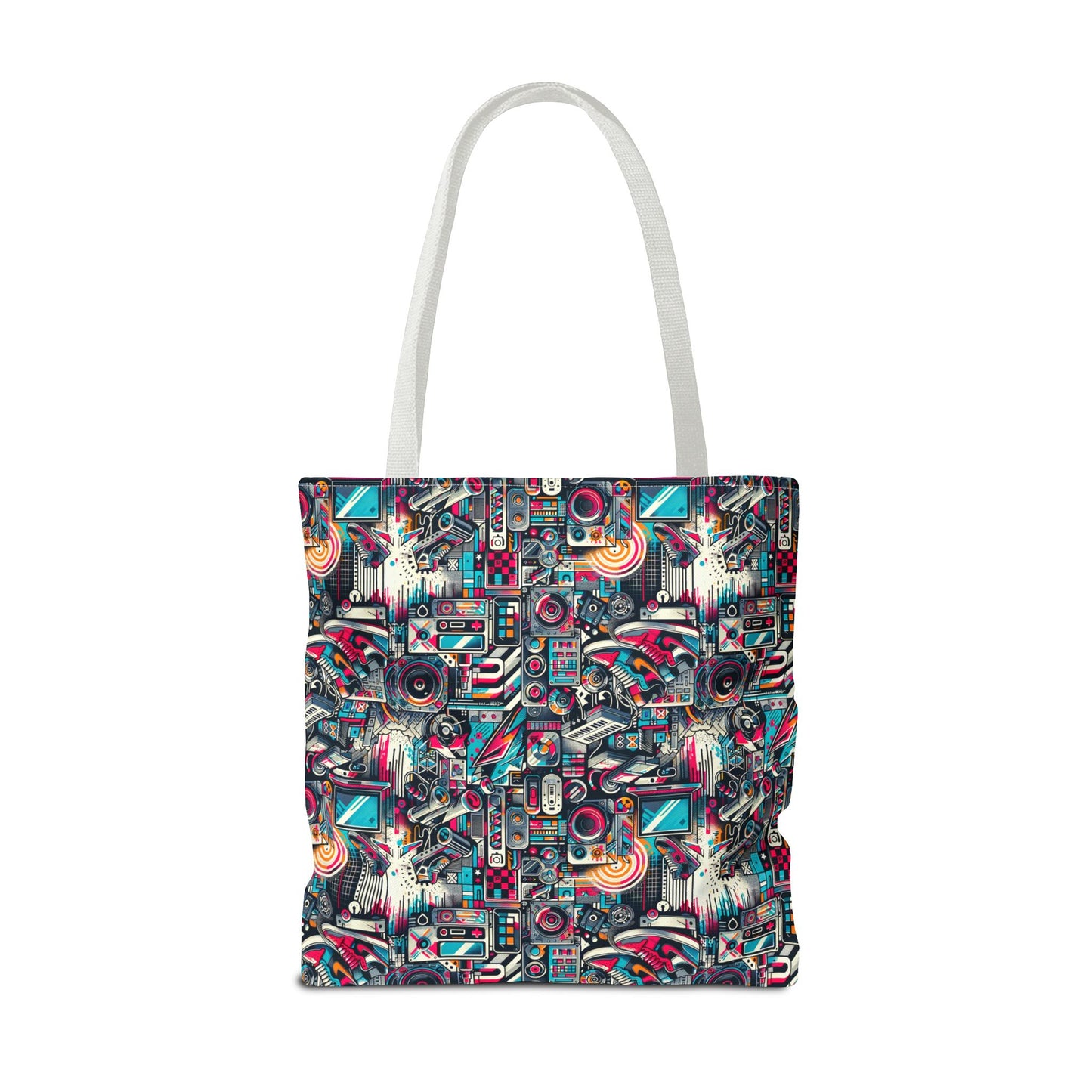 Urban Graffiti Fusion Eclectic Street Art Meets Modern Tech Culture Tote Bag - 8404 Design-50