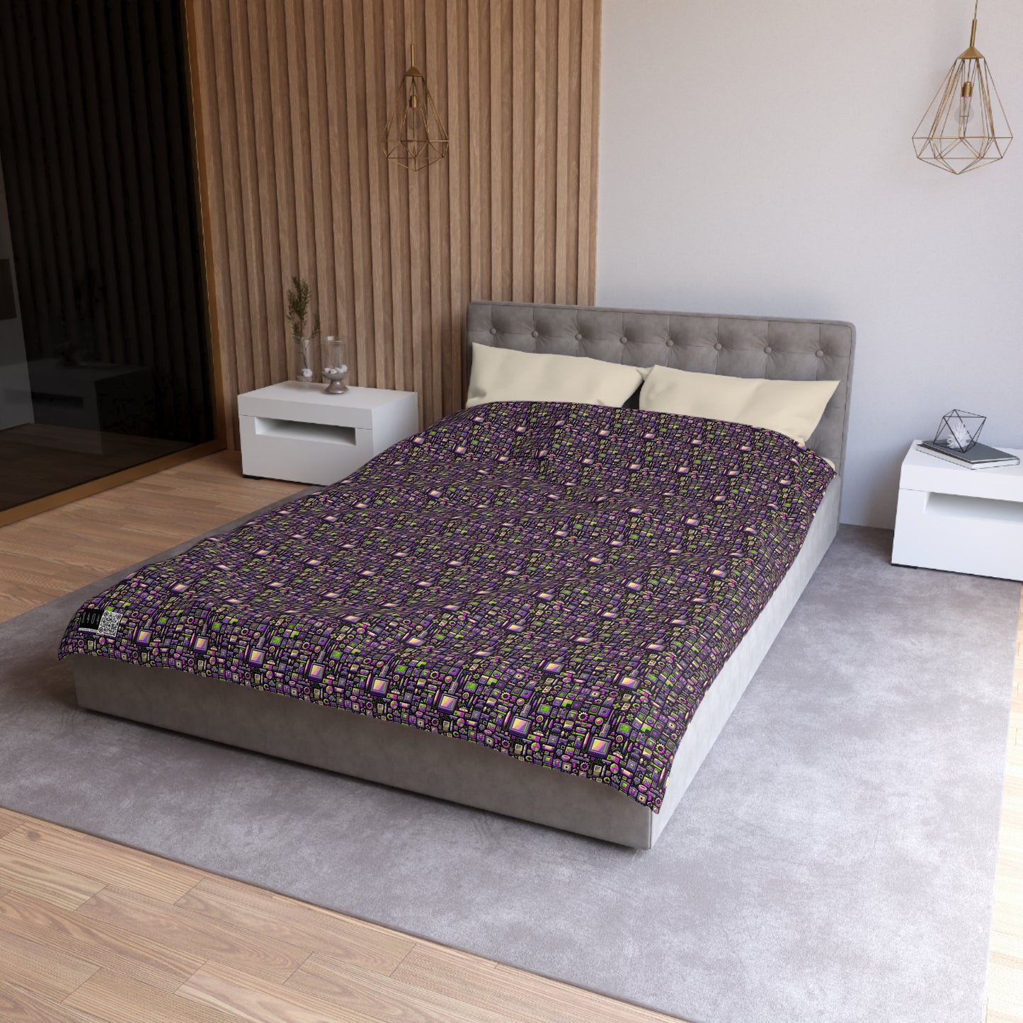Digital Nostalgia Remix Modern Vintage Fusion Microfiber Duvet Cover - 8404 Design-67