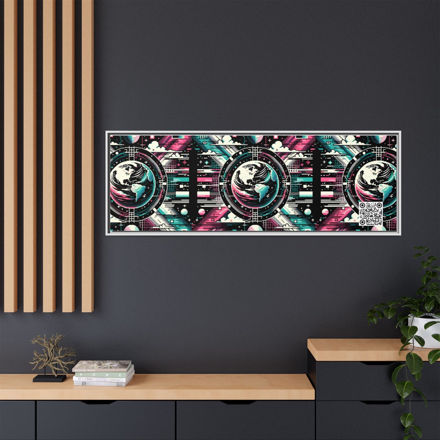 Digital Artistry Digital-native Streetwear Matte Canvas, Framed (multi-color) - 8404 Design-62 B