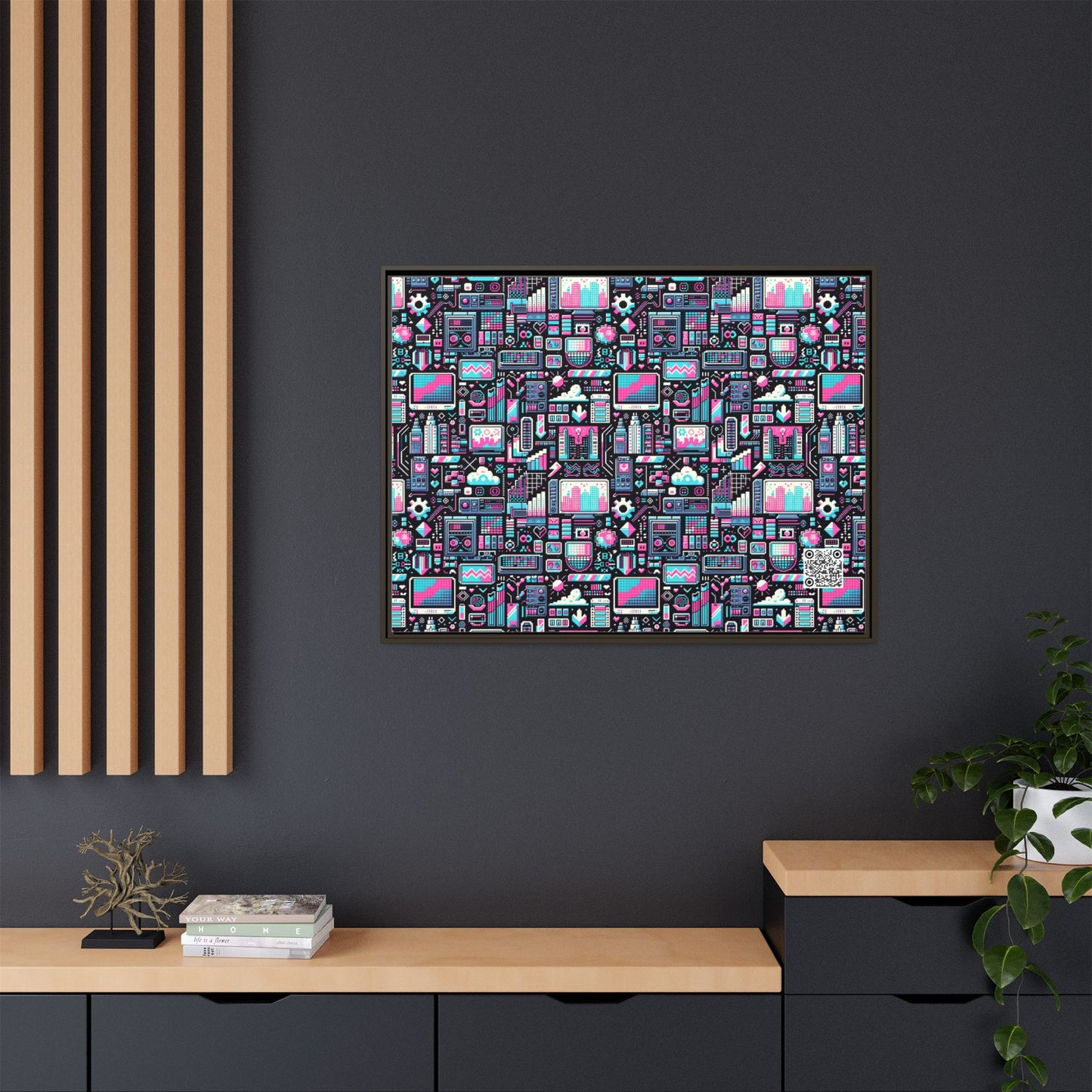 Digital Rebellion Youthful Streetwear with a Rebellious Digital Twist Matte Canvas, Framed (multi-color) - 8404 Design-71 A