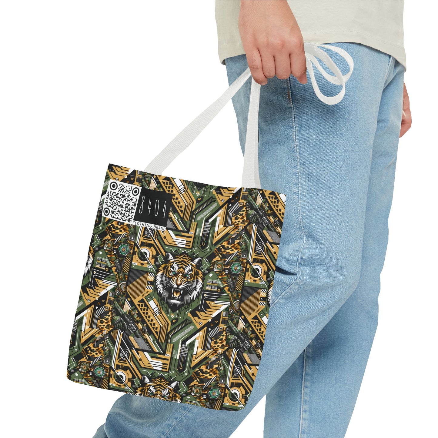 Neo-Camo Fusion Tech-Forward Streetwear Tote Bag - 8404 Design-58