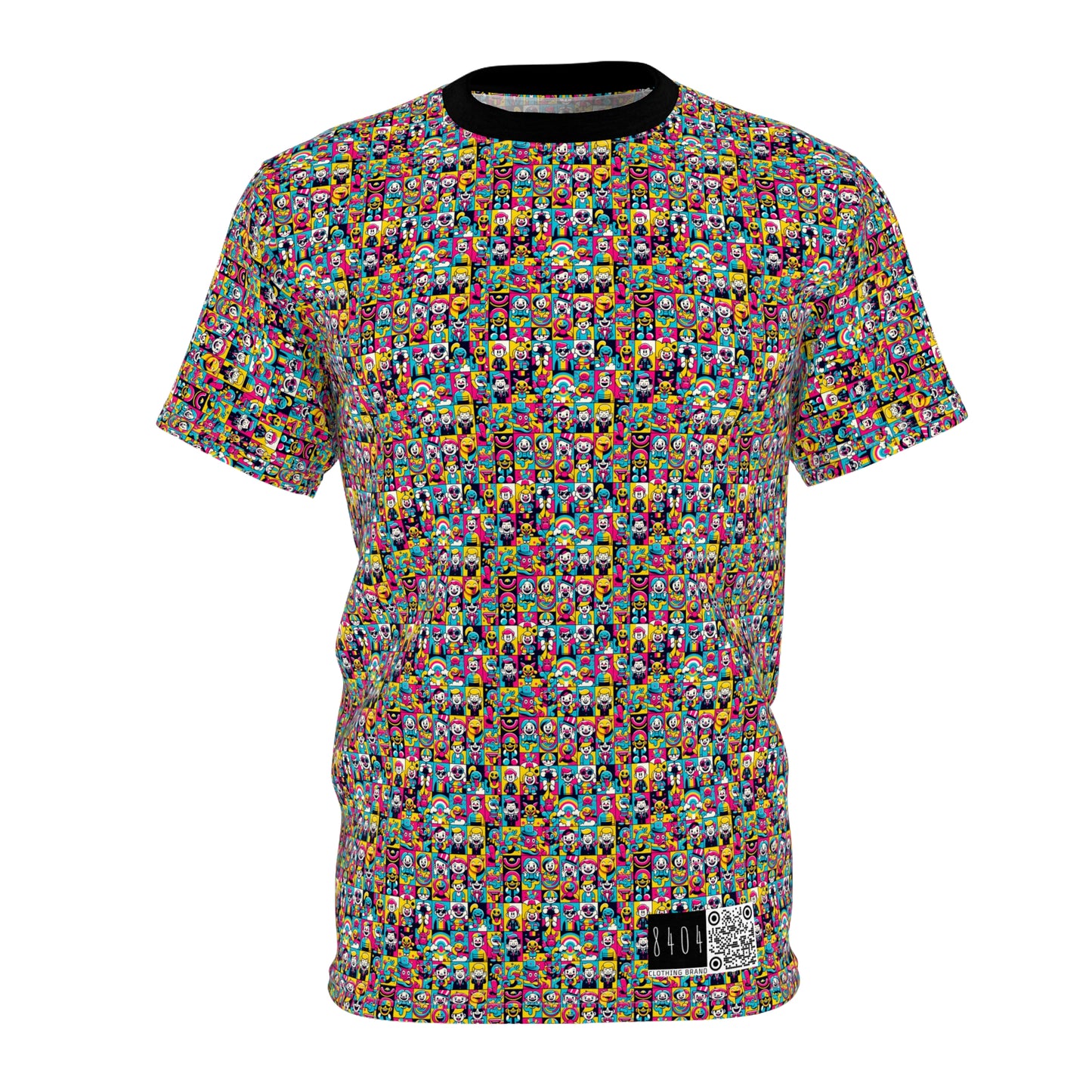 Neon Pop Playful Pop Culture Mashup Unisex Cut & Sew Tee - 8404 Design-60