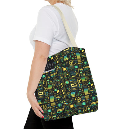 Digital Dystopia Tech Noir Tote Bag - 8404 Design-57