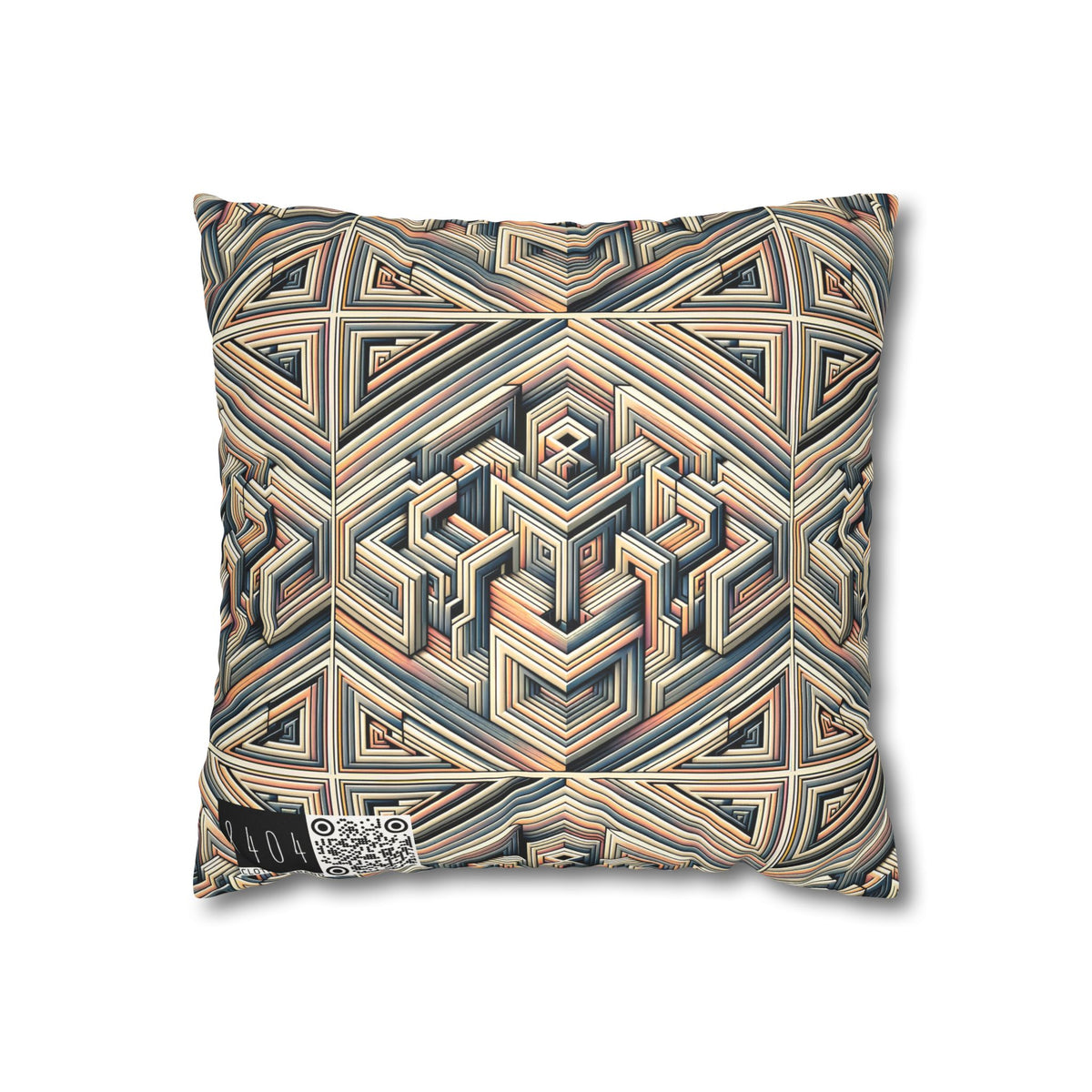 Tech Illusion Graphics Futuristic Artistry Faux Suede Square Pillowcase - 8404 Design-52