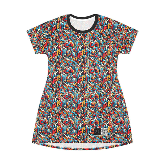 Neo-Traditional Street Art Modern Street Art Fusion T-Shirt Dress - 8404 Design-67