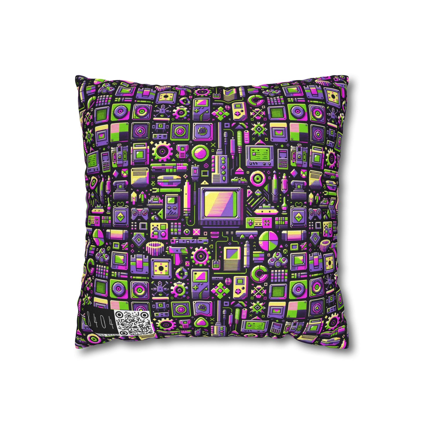Digital Nostalgia Remix Modern Vintage Fusion Spun Polyester Square Pillowcase - 8404 Design-67
