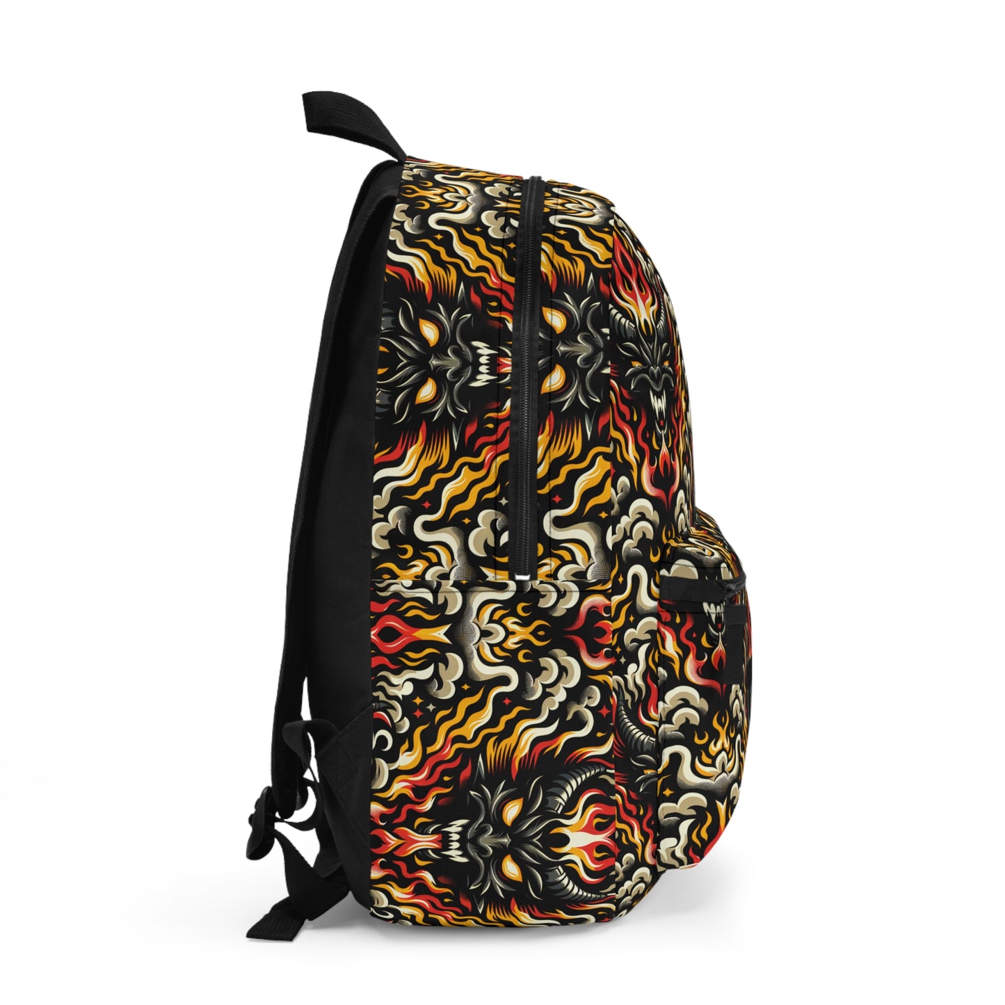 Flame Graphics Maximalist Streetwear Backpack - 8404 Design-59