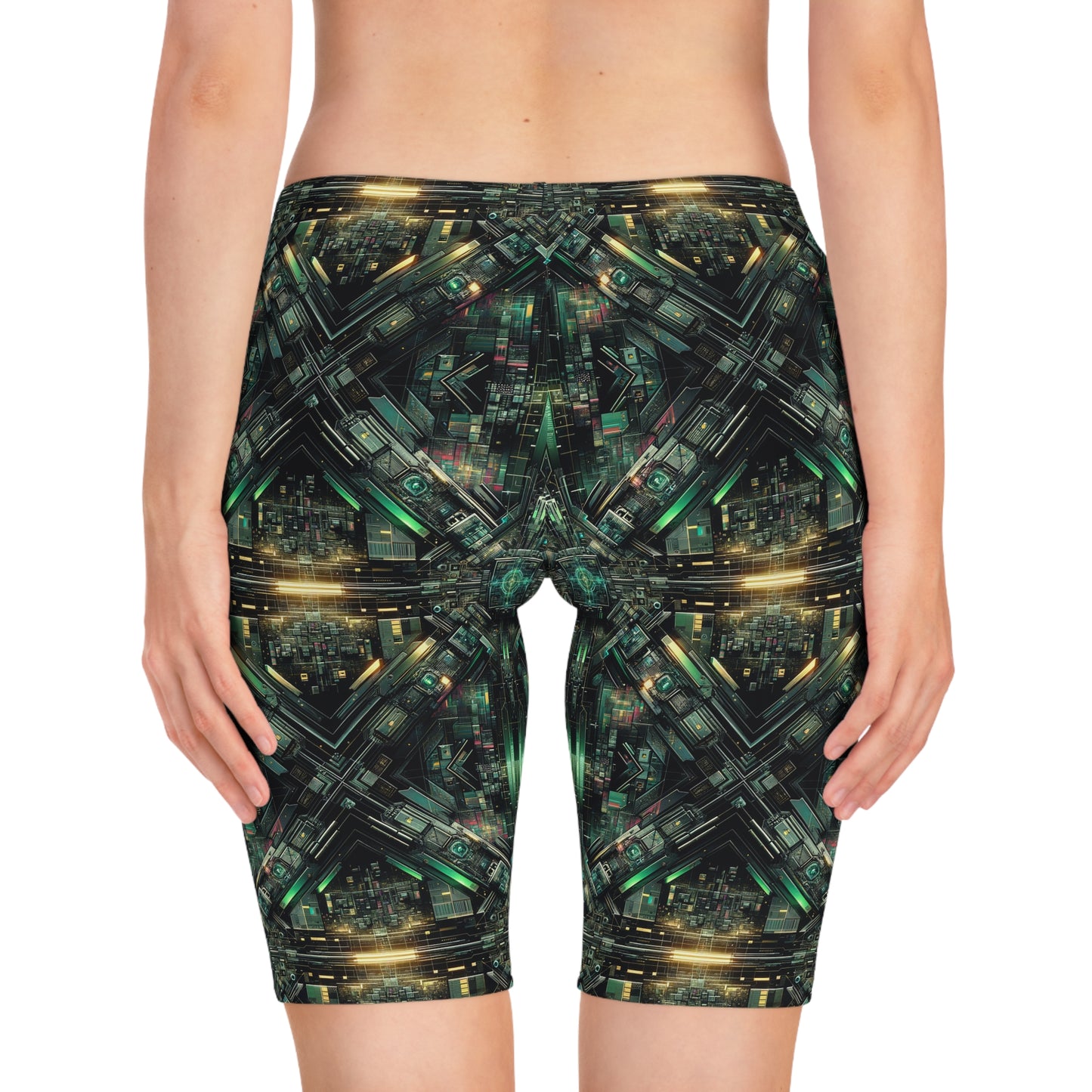 Tech Noir Graphics Tech-Inspired Streetwear Women's Bike Shorts - 8404 Design-56