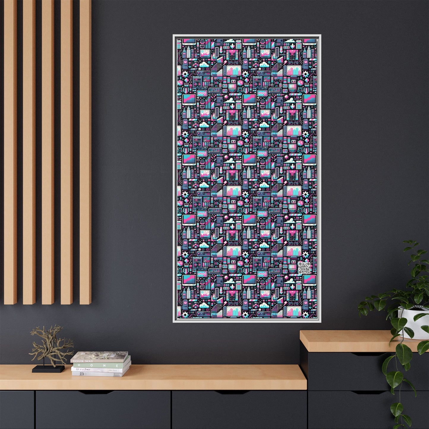 Digital Rebellion Youthful Streetwear with a Rebellious Digital Twist Matte Canvas, Framed (multi-color) - 8404 Design-71 B