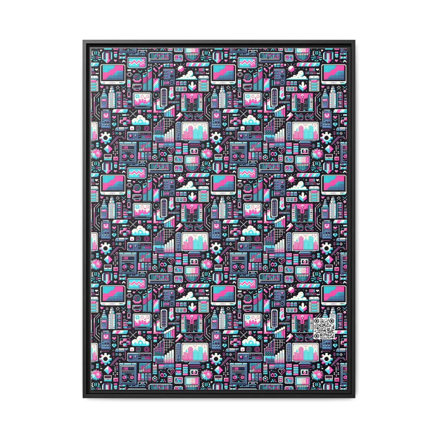 Digital Rebellion Youthful Streetwear with a Rebellious Digital Twist Matte Canvas, Framed (multi-color) - 8404 Design-71 A