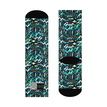 Digital Adventure Graphics Digital Explorer Cushioned Crew Socks - 8404 Design-55