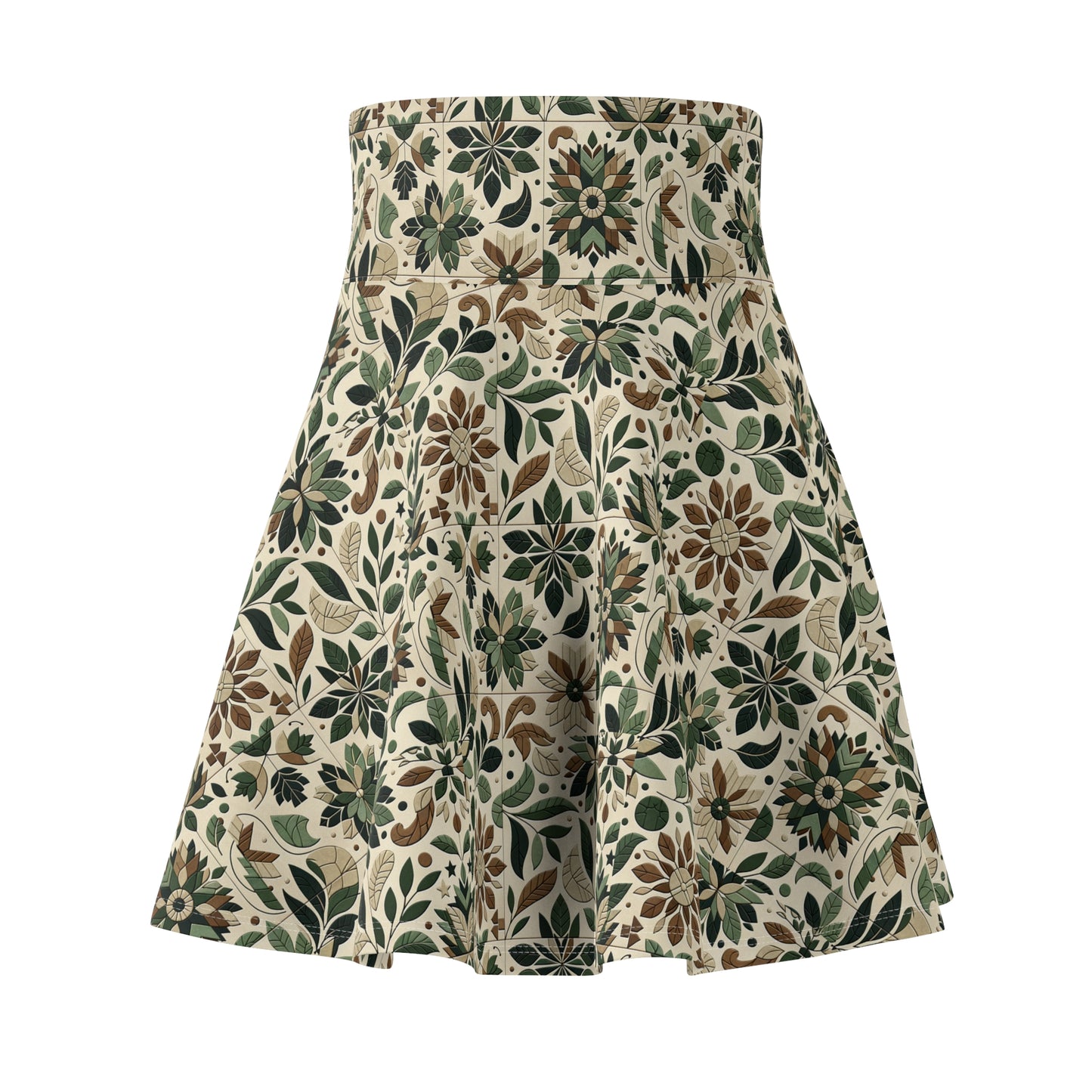 Streetwear Sustainability Environmentally Conscious Streetwear with a Natural Aesthetic Women's Skater Skirt - 8404 Design-56