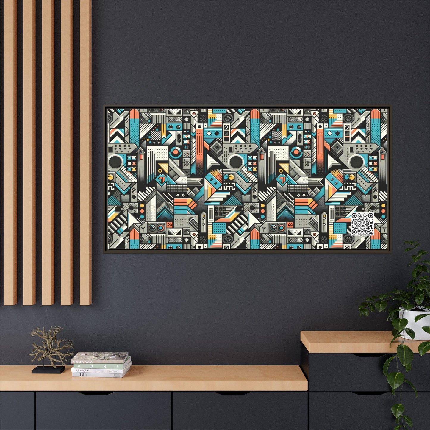 Digital Street Art Urban Street Style Matte Canvas, Framed (multi-color) - 8404 Design-81 B