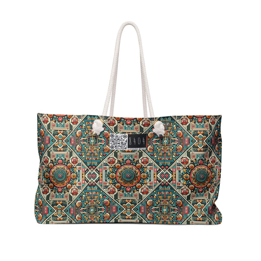 Cultural Fusion Tech Blend of Cultural Heritage With Tech-Inspired Elements Weekender Bag - 8404 Design-74
