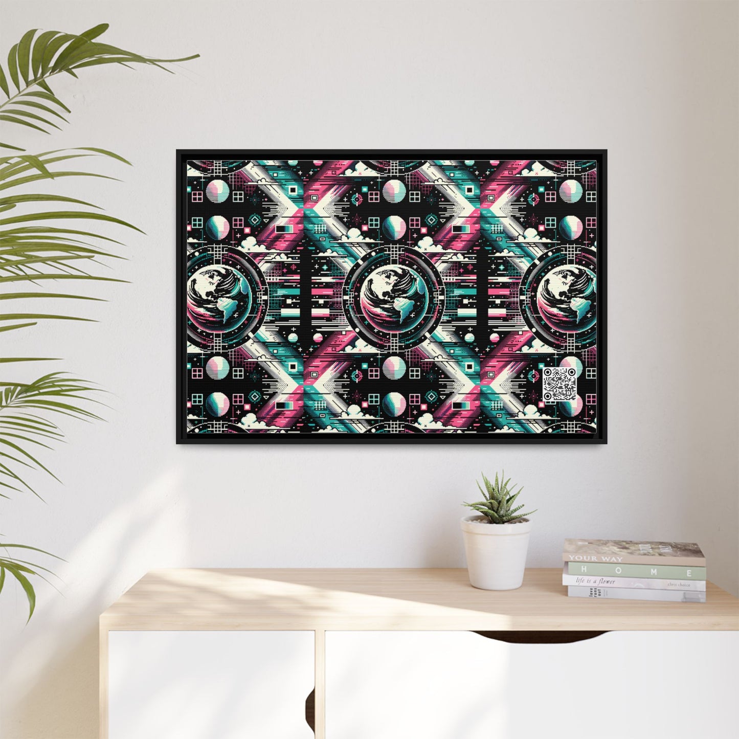 Digital Artistry Digital-native Streetwear Matte Canvas, Framed (multi-color) - 8404 Design-62 A