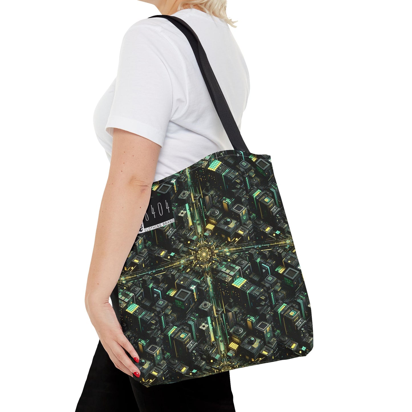 Tech Noir Graphics Tech-Inspired Streetwear Tote Bag - 8404 Design-66