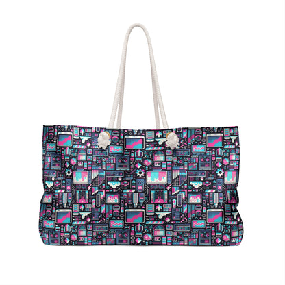 Digital Rebellion Youthful Streetwear with a Rebellious Digital Twist Weekender Bag - 8404 Design-71