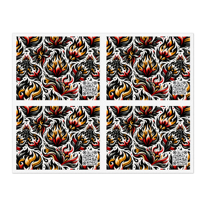 Fire & Flames Bold Streetwear Statement Sticker Sheets - 8404 Design-57