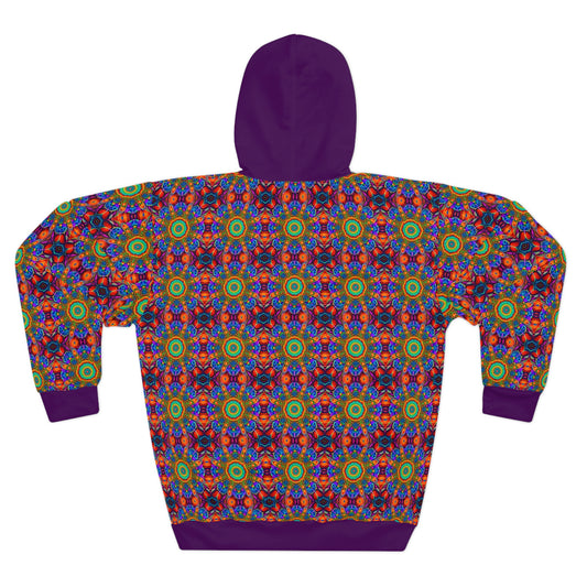 8404's Unisex Adult "flowers of Acid in Purple" Fashion Pullover Hoodie