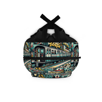 Retro Graffiti Revival Retro Urban Street Art Backpack - 8404 Design-47