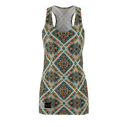 Cultural Fusion Tech Blend of Cultural Heritage With Tech-Inspired Elements Women's Cut & Sew Racerback Dress - 8404 Design-64