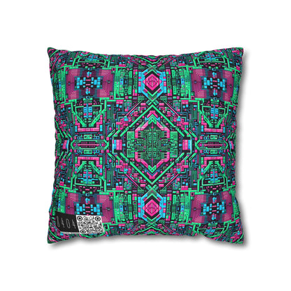Digital Glitch Vibes Tech-Inspired Streetwear Spun Polyester Square Pillowcase - 8404 Design-71