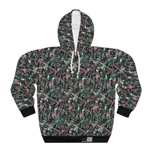 Digital Dreamland Tech-Inspired Streetwear Pullover Hoodie - 8404 Design-51