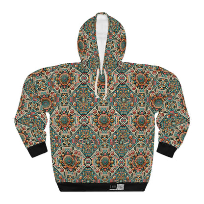 Cultural Fusion Tech Blend of Cultural Heritage With Tech-Inspired Elements Pullover Hoodie - 8404 Design-74