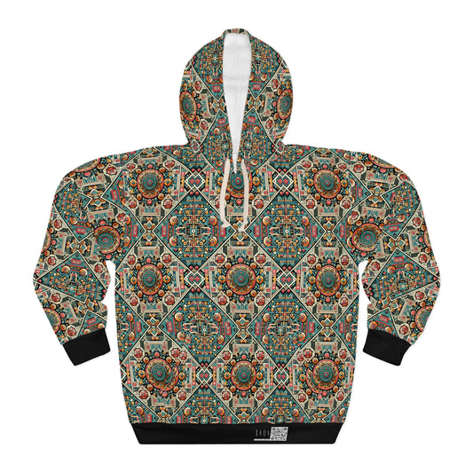 Cultural Fusion Tech Blend of Cultural Heritage With Tech-Inspired Elements Pullover Hoodie - 8404 Design-74