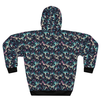 Digital Rebellion Tech-Inspired Streetwear Pullover Hoodie - 8404 Design-51