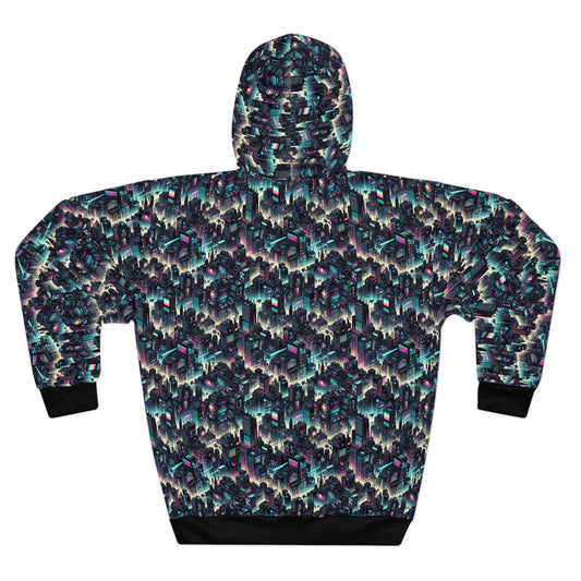 Digital Rebellion Tech-Inspired Streetwear Pullover Hoodie - 8404 Design-51