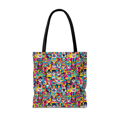 Neon Pop Playful Pop Culture Mashup Tote Bag - 8404 Design-60