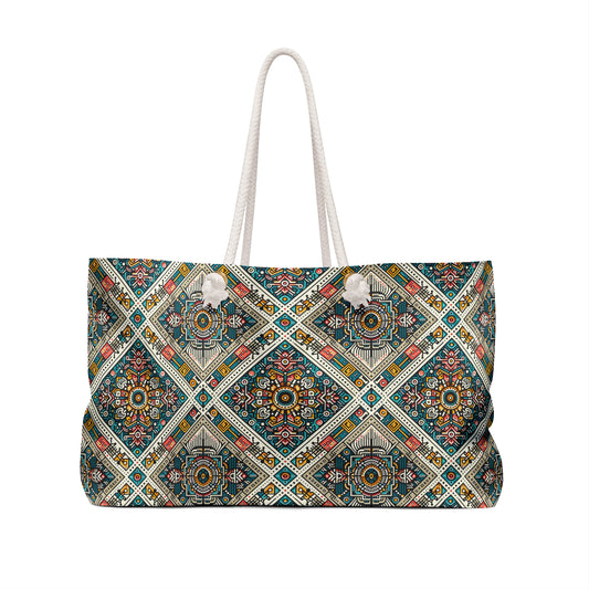 Cultural Fusion Tech Blend of Cultural Heritage With Tech-Inspired Elements Weekender Bag - 8404 Design-64