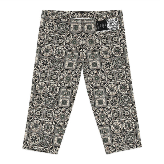 Cyber Garden Party Tech Garden Extravaganza Women's Capri Leggings - 8404 Design-45