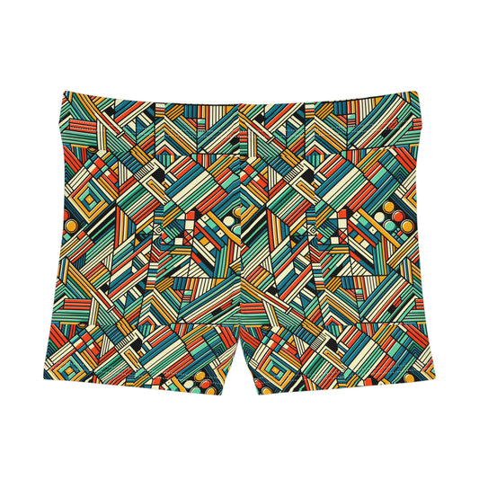 Abstract Graphic Art Modern Artistic Expression Women's Shorts - 8404 Design-67