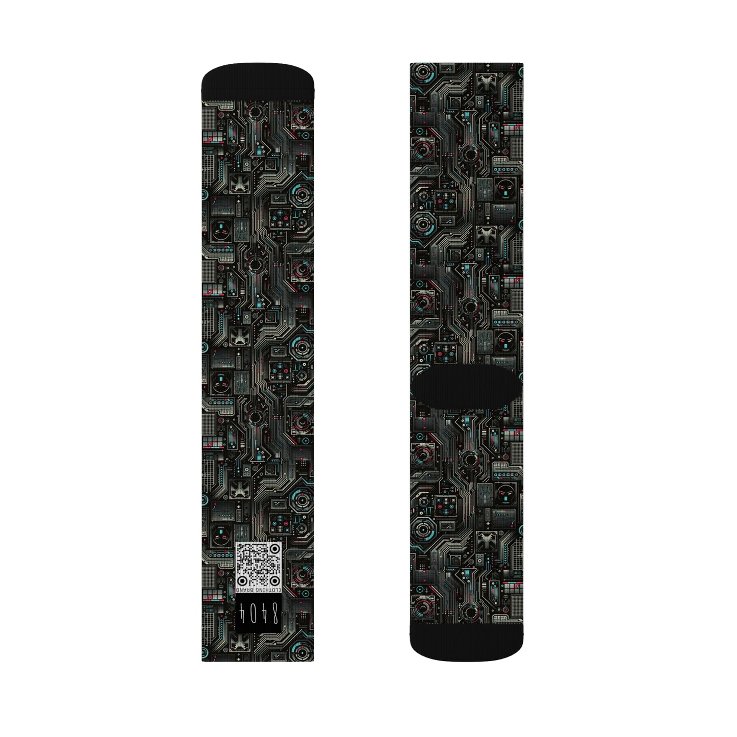 Tech Noir Aesthetics Sleek Tech Streetwear Sublimation Socks - 8404 Design-52