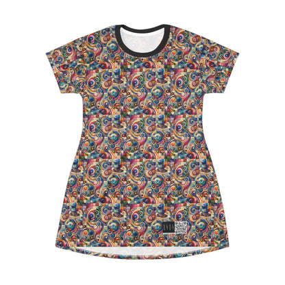 Digital Artistic Expression Artistic Streetwear T-Shirt Dress - 8404 Design-49